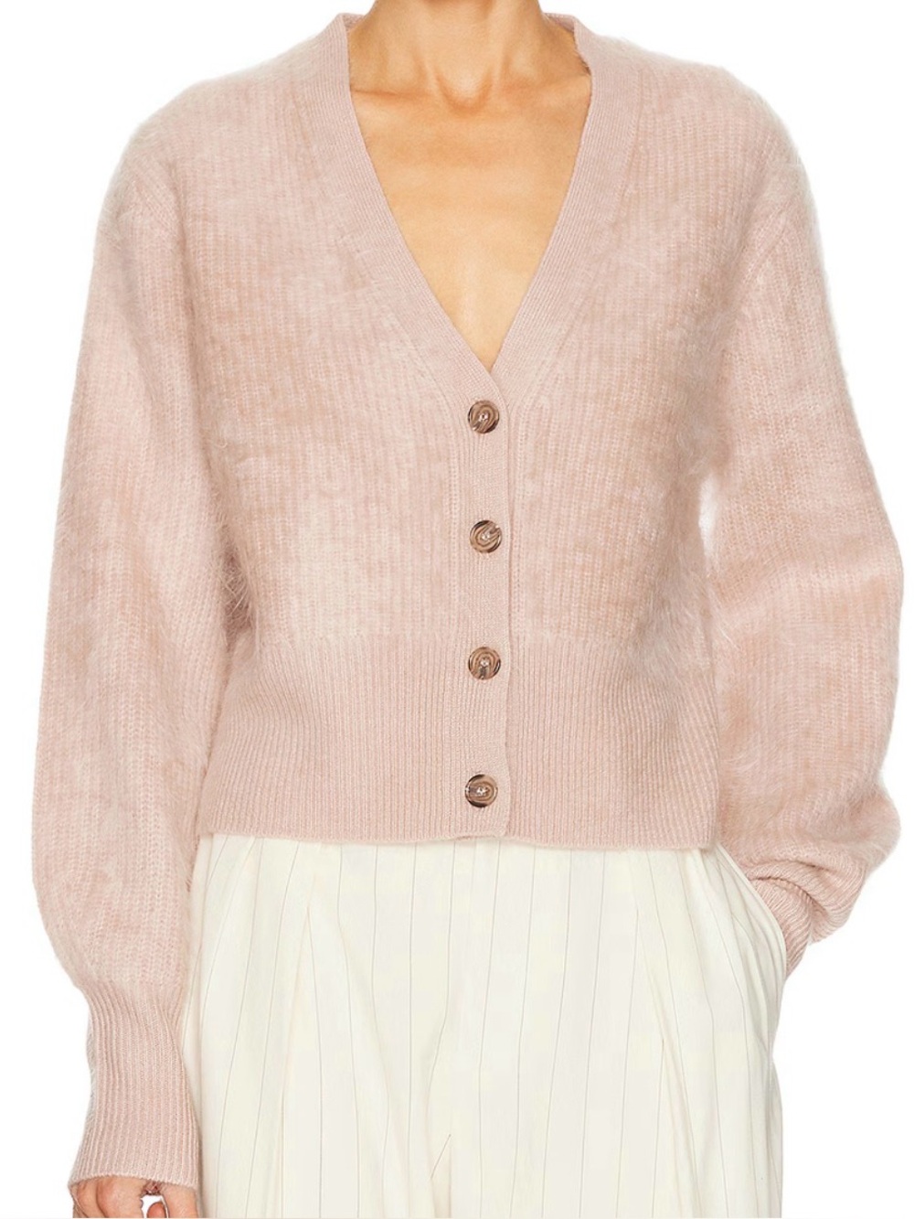 NWT Jenni Kayne brushed cashmere pink cardigan (M)
